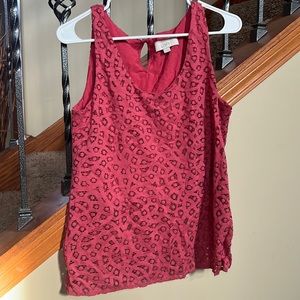 Ann Taylor Loft tank in dark coral size medium